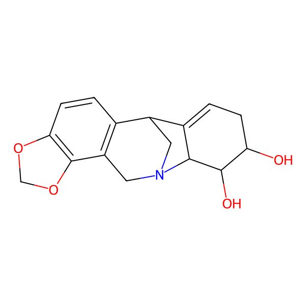 2D Structure of (1S,13R,14S,15S)-6,8-dioxa-12-azapentacyclo[10.6.1.02,10.05,9.013,18]nonadeca-2(10),3,5(9),17-tetraene-14,15-diol