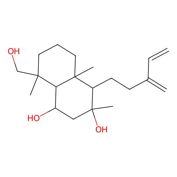2D Structure of (1R,3S,4R,4aR,8S,8aS)-8-(hydroxymethyl)-3,4a,8-trimethyl-4-(3-methylidenepent-4-enyl)-2,4,5,6,7,8a-hexahydro-1H-naphthalene-1,3-diol 2D Structure of (1R,3S,4R,4aR,8S,8aS)-8-(hydroxymethyl)-3,4a,8-trimethyl-4-(3-methylidenepent-4-enyl)-2,4,5,6,7,8a-hexahydro-1H-naphthalene-1,3-diol