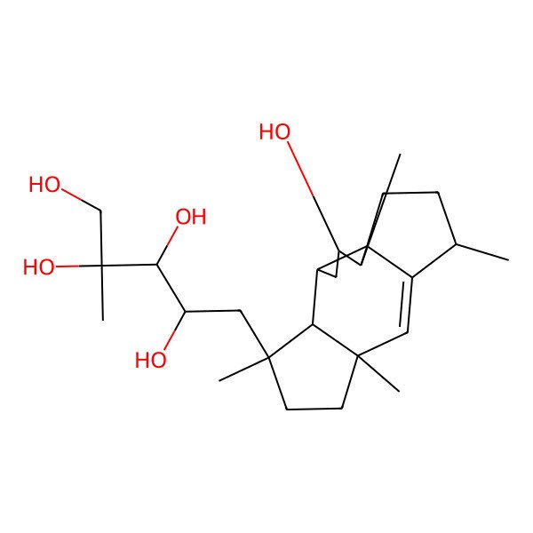 2D Structure of 5-(3-Hydroxy-2,7,10,13-tetramethyl-7-tetracyclo[10.3.0.01,5.06,10]pentadec-11-enyl)-2-methylpentane-1,2,3,4-tetrol