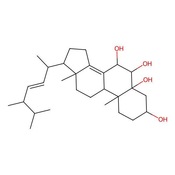 2D Structure of 17-(5,6-Dimethylhept-3-en-2-yl)-10,13-dimethyl-1,2,3,4,6,7,9,11,12,15,16,17-dodecahydrocyclopenta[a]phenanthrene-3,5,6,7-tetrol
