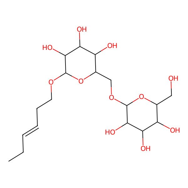 2D Structure of (2R,3R,4S,5S,6R)-2-[[(2R,3S,4S,5R,6R)-6-[(Z)-hex-3-enoxy]-3,4,5-trihydroxyoxan-2-yl]methoxy]-6-(hydroxymethyl)oxane-3,4,5-triol