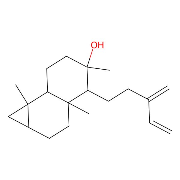2D Structure of 3a,5,7b-Trimethyl-4-(3-methylidenepent-4-enyl)-1,1a,2,3,4,6,7,7a-octahydrocyclopropa[a]naphthalen-5-ol