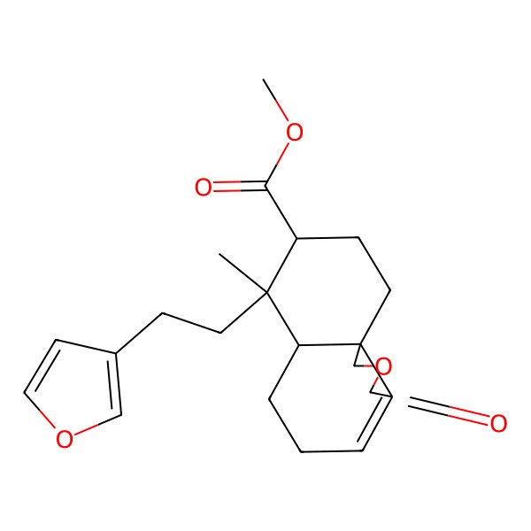 2D Structure of methyl 7-[2-(furan-3-yl)ethyl]-7-methyl-3-oxo-5,6,6a,8,9,10-hexahydro-1H-benzo[d][2]benzofuran-8-carboxylate