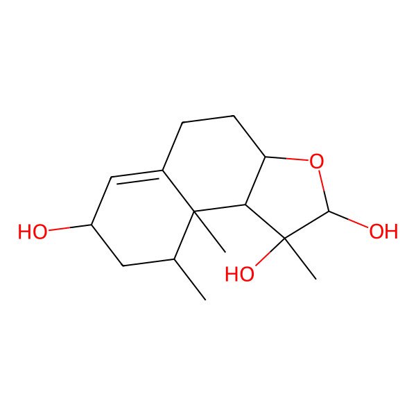 2D Structure of 1,9,9a-Trimethyl-2,3a,4,5,7,8,9,9b-octahydrobenzo[e][1]benzofuran-1,2,7-triol
