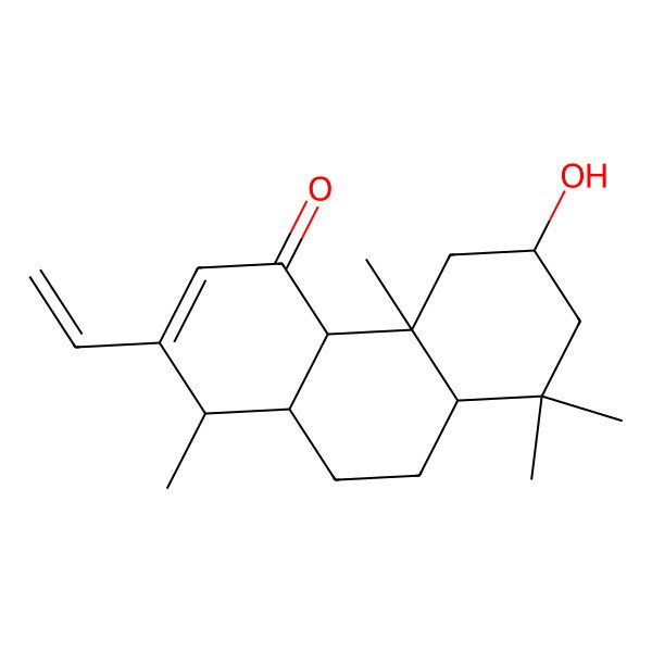 2D Structure of (1R,4aS,4bS,6S,8aS,10aS)-2-ethenyl-6-hydroxy-1,4b,8,8-tetramethyl-4a,5,6,7,8a,9,10,10a-octahydro-1H-phenanthren-4-one