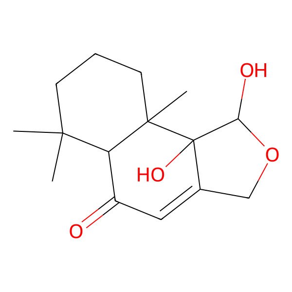2D Structure of 1,9b-Dihydroxy-6,6,9a-trimethyl-1,3,5a,7,8,9-hexahydrobenzo[e][2]benzofuran-5-one
