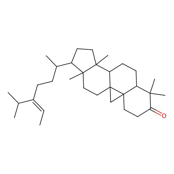 2D Structure of 7,7,12,16-Tetramethyl-15-(5-propan-2-ylhept-5-en-2-yl)pentacyclo[9.7.0.01,3.03,8.012,16]octadecan-6-one