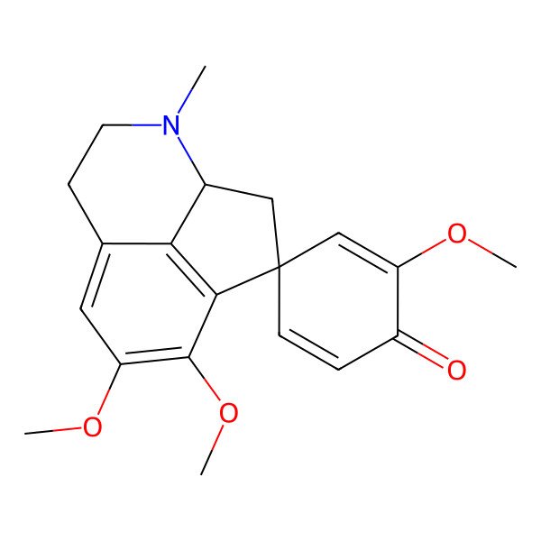 2D Structure of (2R,4S)-2',10,11-trimethoxy-5-methylspiro[5-azatricyclo[6.3.1.04,12]dodeca-1(12),8,10-triene-2,4'-cyclohexa-2,5-diene]-1'-one