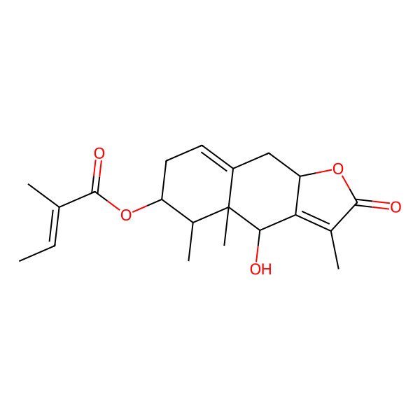 2D Structure of [(4S,4aR,5R,6S,9aR)-4-hydroxy-3,4a,5-trimethyl-2-oxo-4,5,6,7,9,9a-hexahydrobenzo[f][1]benzofuran-6-yl] (Z)-2-methylbut-2-enoate