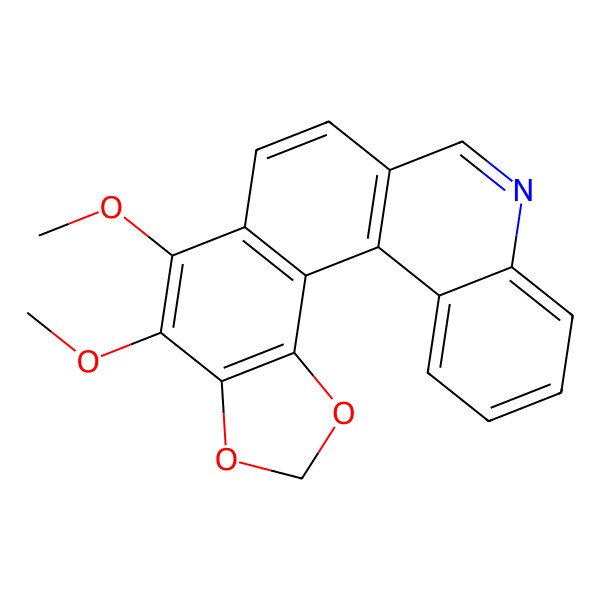 2D Structure of 8,9-Dimethoxy-4,6-dioxa-15-azapentacyclo[11.8.0.02,10.03,7.016,21]henicosa-1(13),2(10),3(7),8,11,14,16,18,20-nonaene