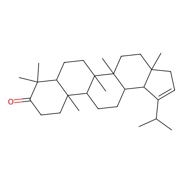 2D Structure of 3a,5a,5b,8,8,11a-hexamethyl-1-propan-2-yl-4,5,6,7,7a,10,11,11b,12,13,13a,13b-dodecahydro-3H-cyclopenta[a]chrysen-9-one