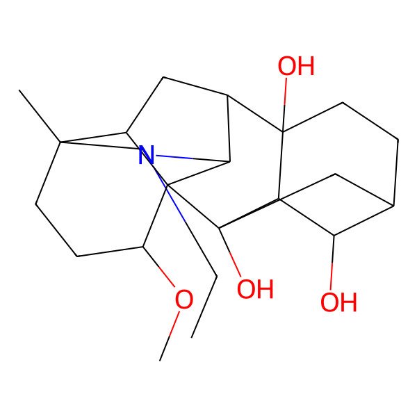 2D Structure of (1R,2S,3R,4S,5S,8S,9S,10R,13R,16S,17R)-11-ethyl-16-methoxy-13-methyl-11-azahexacyclo[7.7.2.12,5.01,10.03,8.013,17]nonadecane-2,4,8-triol