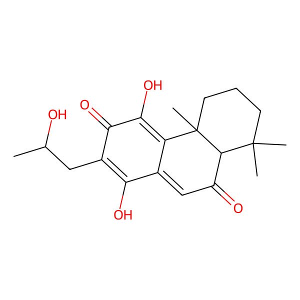 2D Structure of (4bS,8aS)-1,4-dihydroxy-2-[(2S)-2-hydroxypropyl]-4b,8,8-trimethyl-5,6,7,8a-tetrahydrophenanthrene-3,9-dione