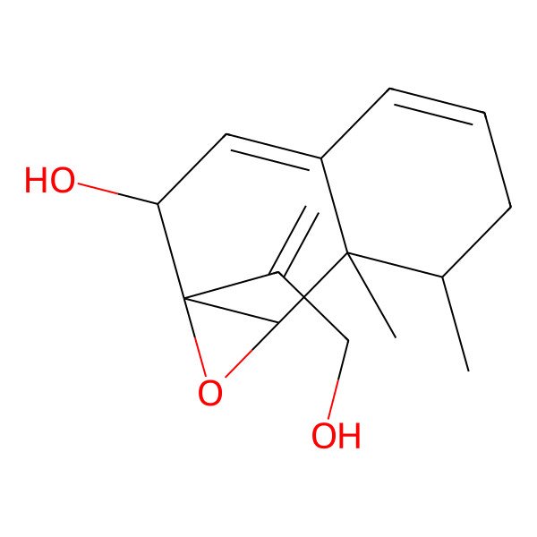2D Structure of 1a-(3-Hydroxyprop-1-en-2-yl)-7,7a-dimethyl-2,6,7,7b-tetrahydronaphtho[1,2-b]oxiren-2-ol