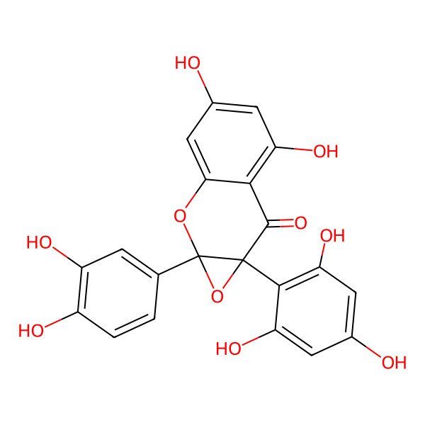 2D Structure of 1a-(3,4-Dihydroxyphenyl)-4,6-dihydroxy-7a-(2,4,6-trihydroxyphenyl)oxireno[2,3-b]chromen-7-one