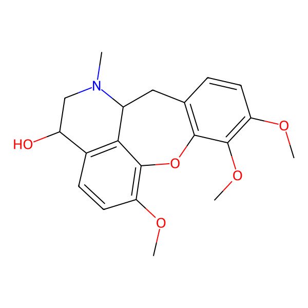2D Structure of (10S,13R)-4,5,17-trimethoxy-11-methyl-2-oxa-11-azatetracyclo[8.7.1.03,8.014,18]octadeca-1(17),3(8),4,6,14(18),15-hexaen-13-ol