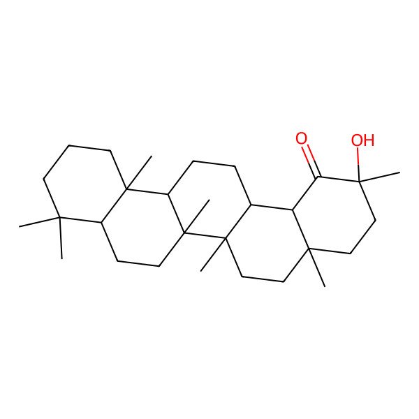 2D Structure of (2S,4aS,6aR,6aR,6bR,8aS,12aS,14aR,14bS)-2-hydroxy-2,4a,6a,6b,9,9,12a-heptamethyl-4,5,6,6a,7,8,8a,10,11,12,13,14,14a,14b-tetradecahydro-3H-picen-1-one