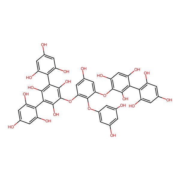 2D Structure of 2-[2-(3,5-Dihydroxyphenoxy)-5-hydroxy-3-[2,4,6-trihydroxy-3-(2,4,6-trihydroxyphenyl)phenoxy]phenoxy]-4,6-bis(2,4,6-trihydroxyphenyl)benzene-1,3,5-triol