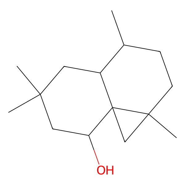 2D Structure of 1a,4,6,6-Tetramethyl-1,2,3,4,4a,5,7,8-octahydrocyclopropa[i]naphthalen-8-ol