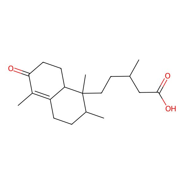 2D Structure of (3R)-5-[(1S,2R,8aR)-1,2,5-trimethyl-6-oxo-2,3,4,7,8,8a-hexahydronaphthalen-1-yl]-3-methylpentanoic acid