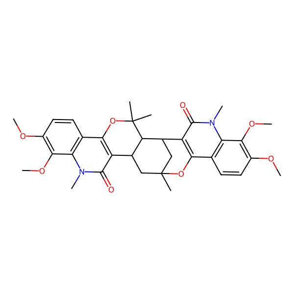 2D Structure of (1R,2R,15R,17S)-9,10,23,24-tetramethoxy-3,3,12,17,26-pentamethyl-4,18-dioxa-12,26-diazaheptacyclo[15.11.1.02,15.05,14.06,11.019,28.020,25]nonacosa-5(14),6(11),7,9,19(28),20(25),21,23-octaene-13,27-dione