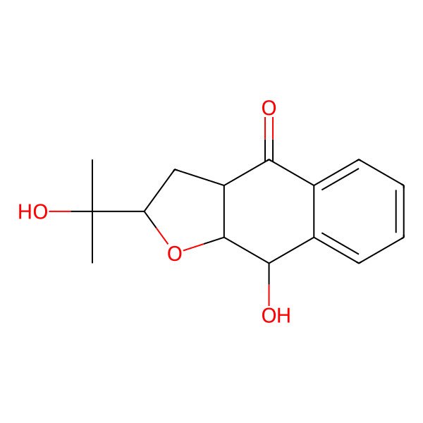 2D Structure of (2S,3aS,9S,9aS)-9-hydroxy-2-(2-hydroxypropan-2-yl)-3,3a,9,9a-tetrahydro-2H-benzo[f][1]benzofuran-4-one