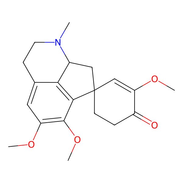 2D Structure of 2',10,11-Trimethoxy-5-methylspiro[5-azatricyclo[6.3.1.04,12]dodeca-1(12),8,10-triene-2,4'-cyclohex-2-ene]-1'-one