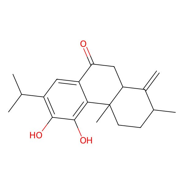 2D Structure of (2S,4aS,10aS)-5,6-dihydroxy-2,4a-dimethyl-1-methylidene-7-propan-2-yl-3,4,10,10a-tetrahydro-2H-phenanthren-9-one