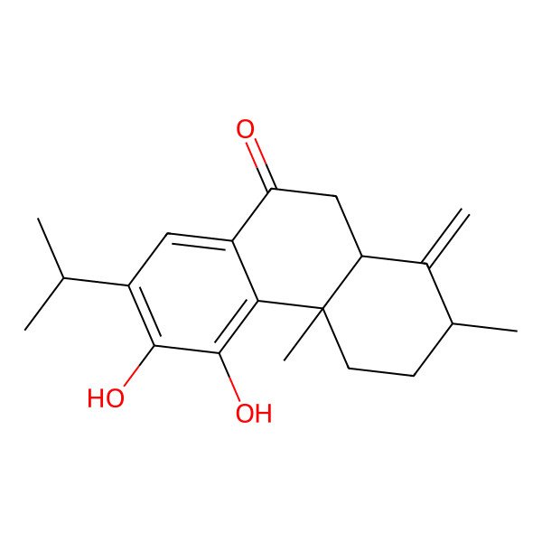 2D Structure of (2S,4aS,10aS)-5,6-dihydroxy-2,4a-dimethyl-1-methylidene-7-propan-2-yl-3,4,10,10a-tetrahydro-2H-phenanthren-9-one 2D Structure of (2S,4aS,10aS)-5,6-dihydroxy-2,4a-dimethyl-1-methylidene-7-propan-2-yl-3,4,10,10a-tetrahydro-2H-phenanthren-9-one