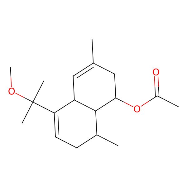 2D Structure of [(1S,4aR,8S,8aR)-5-(2-methoxypropan-2-yl)-3,8-dimethyl-1,2,4a,7,8,8a-hexahydronaphthalen-1-yl] acetate
