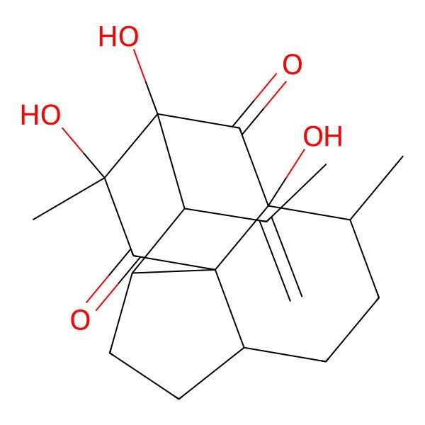 2D Structure of (1S,2R,3S,6S,9S,10S,11R,13R)-1,10,13-trihydroxy-9,13-dimethyl-2-prop-1-en-2-yltetracyclo[8.3.1.03,11.06,11]tetradecane-12,14-dione