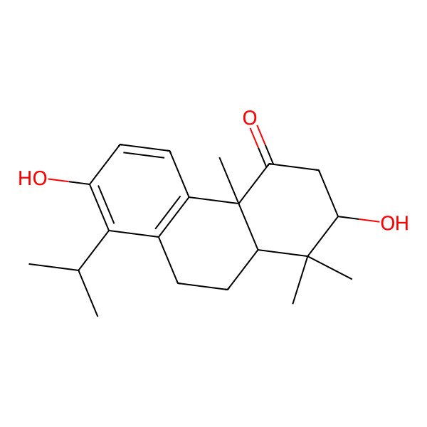 2D Structure of (2S,4aS,10aS)-2,7-dihydroxy-1,1,4a-trimethyl-8-propan-2-yl-3,9,10,10a-tetrahydro-2H-phenanthren-4-one 2D Structure of (2S,4aS,10aS)-2,7-dihydroxy-1,1,4a-trimethyl-8-propan-2-yl-3,9,10,10a-tetrahydro-2H-phenanthren-4-one
