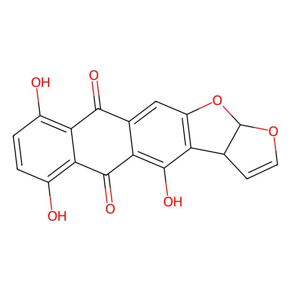2D Structure of 2,15,18-Trihydroxy-7,9-dioxapentacyclo[10.8.0.03,10.04,8.014,19]icosa-1,3(10),5,11,14,16,18-heptaene-13,20-dione