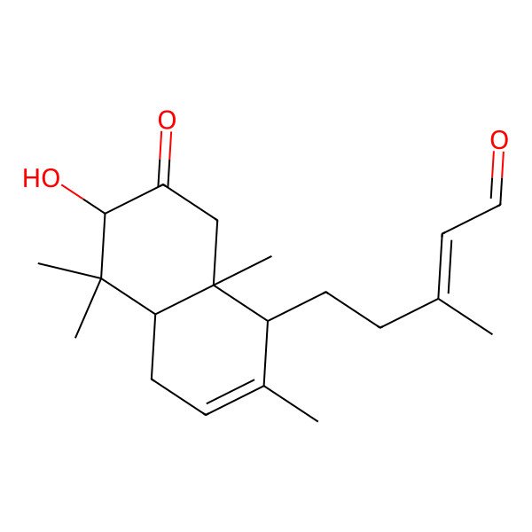 2D Structure of (Z)-5-[(1R,4aS,6S,8aR)-6-hydroxy-2,5,5,8a-tetramethyl-7-oxo-4,4a,6,8-tetrahydro-1H-naphthalen-1-yl]-3-methylpent-2-enal