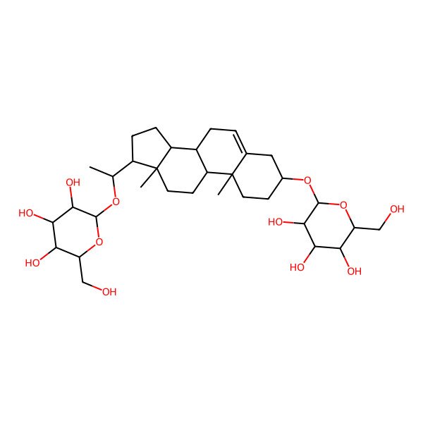 2D Structure of 2-[[10,13-dimethyl-17-[1-[3,4,5-trihydroxy-6-(hydroxymethyl)oxan-2-yl]oxyethyl]-2,3,4,7,8,9,11,12,14,15,16,17-dodecahydro-1H-cyclopenta[a]phenanthren-3-yl]oxy]-6-(hydroxymethyl)oxane-3,4,5-triol