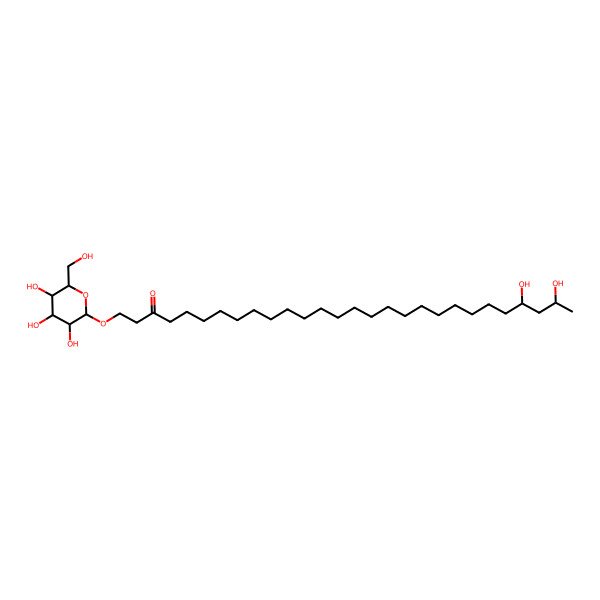 2D Structure of (25S,27R)-25,27-dihydroxy-1-[(2S,3R,4S,5S,6R)-3,4,5-trihydroxy-6-(hydroxymethyl)oxan-2-yl]oxyoctacosan-3-one