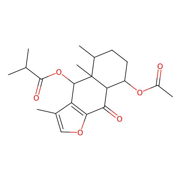 2D Structure of [(4S,4aR,5S,8S,8aS)-8-acetyloxy-3,4a,5-trimethyl-9-oxo-4,5,6,7,8,8a-hexahydrobenzo[f][1]benzofuran-4-yl] 2-methylpropanoate