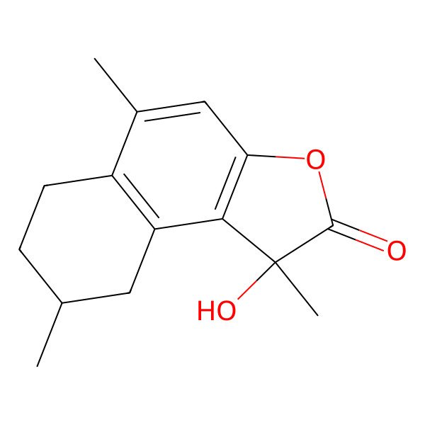 2D Structure of 1alpha-Hydroxy-1,5,8alpha-trimethyl-6,7,8,9-tetrahydronaphtho[2,1-b]furan-2(1H)-one