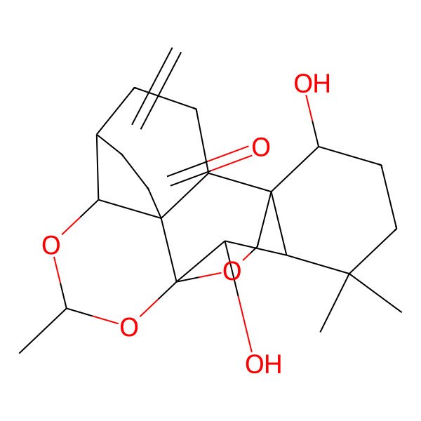 2D Structure of (1I+/-,6I(2),7I(2),14R)-7,20-Epoxy-7,14-[ethylidenebis(oxy)]-1,6-dihydroxykaur-16-en-15-one