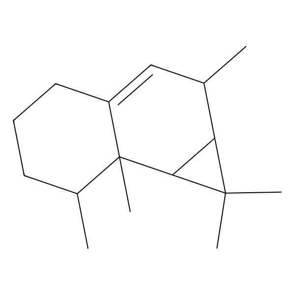 2D Structure of (1aR,2S,7S,7aS,7bR)-1,1,2,7,7a-pentamethyl-2,4,5,6,7,7b-hexahydro-1aH-cyclopropa[a]naphthalene