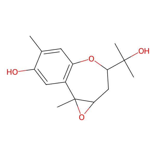 2D Structure of (1aR,3R,8bS)-3-(2-hydroxypropan-2-yl)-6,8b-dimethyl-2,3-dihydro-1aH-oxireno[2,3-d][1]benzoxepin-7-ol