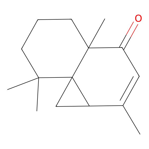 2D Structure of (1aR,4aS,8aR)-2,4a,8,8-tetramethyl-1a,5,6,7-tetrahydro-1H-cyclopropa[d]naphthalen-4-one