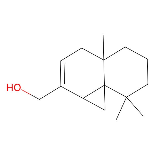 2D Structure of [(1aR,4aS,8aS)-4a,8,8-trimethyl-1,1a,4,5,6,7-hexahydrocyclopropa[j]naphthalen-2-yl]methanol