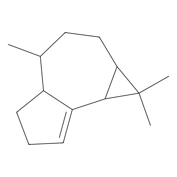 2D Structure of (1aR,4S,4aS,7bS)-1,1,4-trimethyl-1a,2,3,4,4a,5,6,7b-octahydrocyclopropa[e]azulene