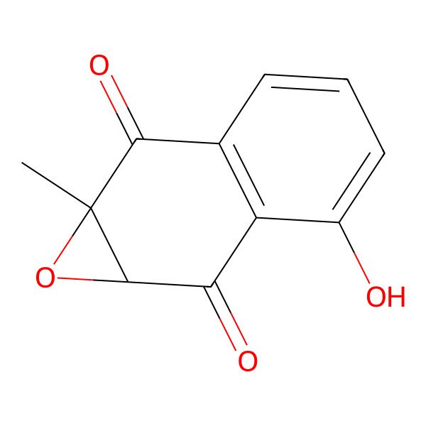 2D Structure of (1aR,7aS)-3-hydroxy-7a-methyl-1aH-naphtho[2,3-b]oxirene-2,7-dione