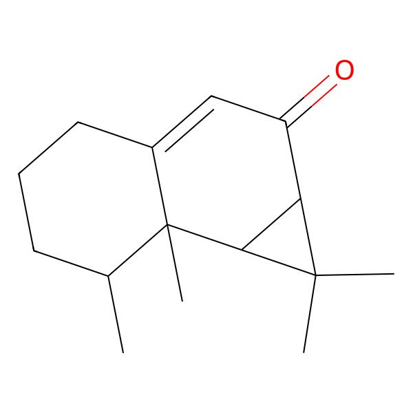 2D Structure of (1aR,7S,7aS,7bS)-1,1,7,7a-tetramethyl-1a,4,5,6,7,7b-hexahydrocyclopropa[a]naphthalen-2-one