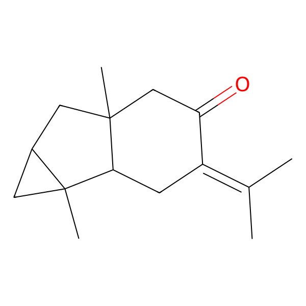 2D Structure of (1aS,1bS,5aS,6aS)-1a,5a-dimethyl-3-propan-2-ylidene-1,1b,2,5,6,6a-hexahydrocyclopropa[a]inden-4-one