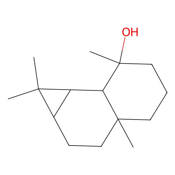 2D Structure of (1aS,3aR,7R,7aR,7bS)-1,1,3a,7-tetramethyl-1a,2,3,4,5,6,7a,7b-octahydrocyclopropa[a]naphthalen-7-ol