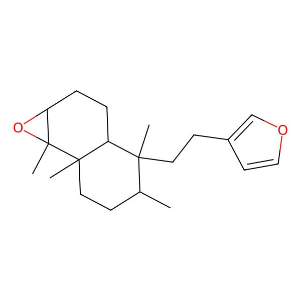 2D Structure of (1As,3as,4r,5s,7as,7br)-4-[2-(3-furyl)ethyl]-4,5,7a,7b-tetramethyldecahydronaphtho [1,2-b]oxirene