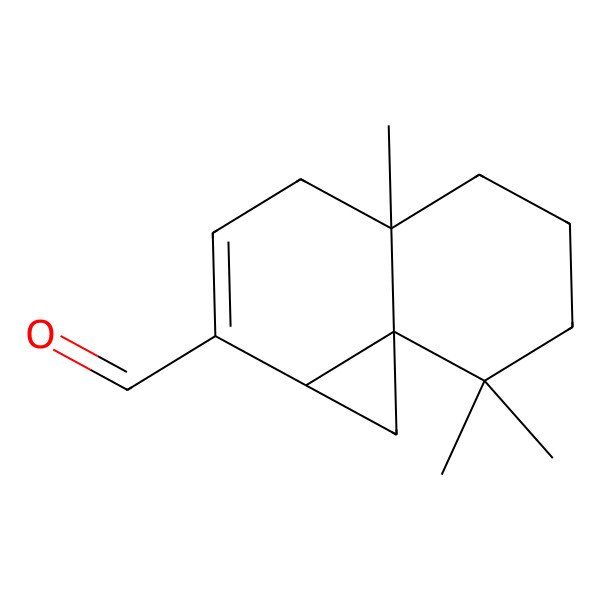 2D Structure of (1aS,4aR,8aR)-4a,8,8-trimethyl-1,1a,4,5,6,7-hexahydrocyclopropa[j]naphthalene-2-carbaldehyde